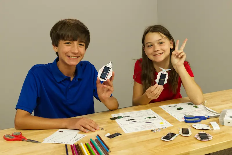 Two kids show off their creativity using Brown Dog Gadgets