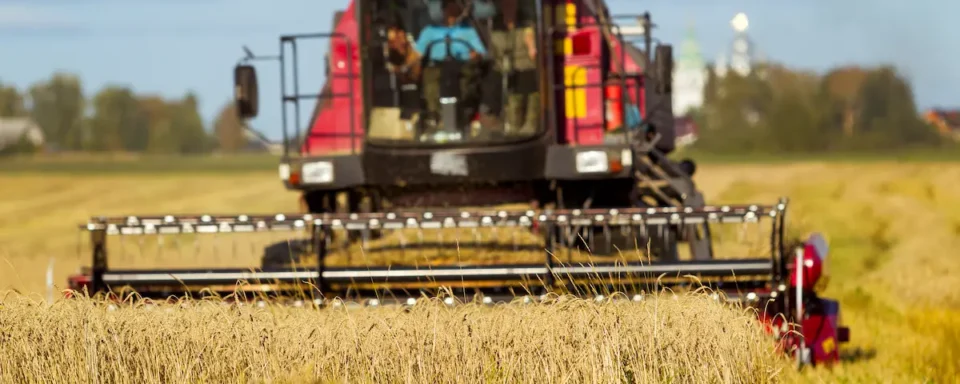 Combine in the field