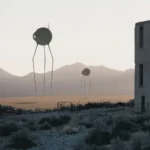 Futuristic, desert town.