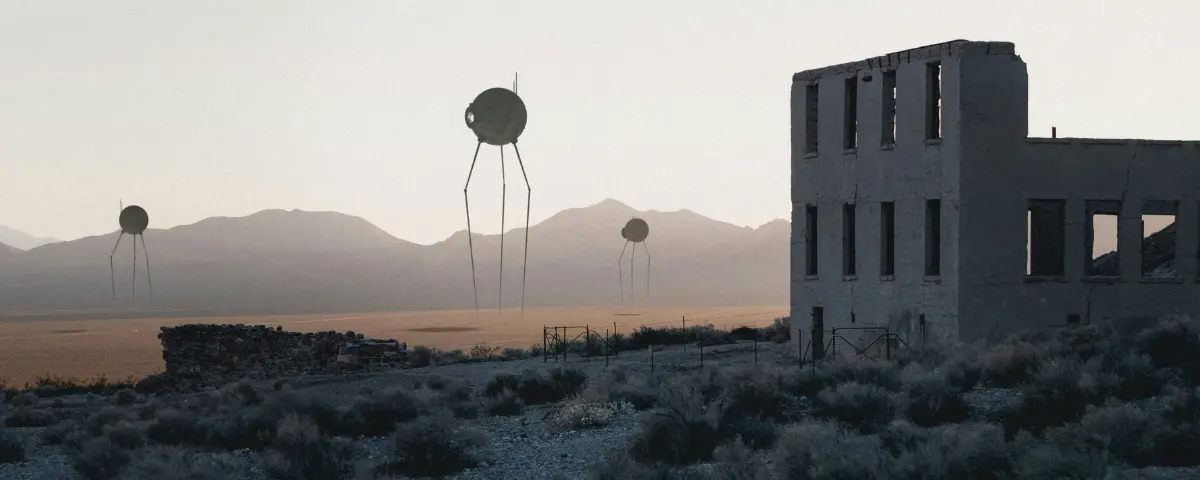 Futuristic, desert town.